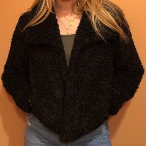 Elan Black Faux Lamb Jacket POCKETS!